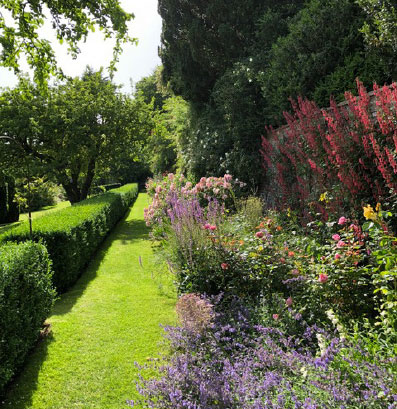 Stonor Manor Blossoming Flowers Garden Path
