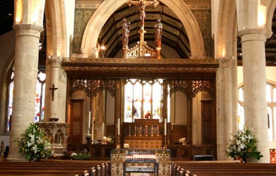 Stonor Park Ceremonies Henley Church Entrance and Pews