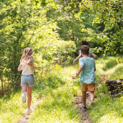 Running into the woods at Stonor Park Tumblestone Hollow for a wild summer