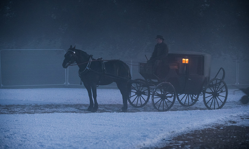 Horse and stagecoach